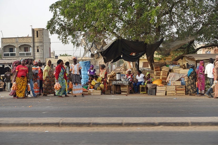 These women are all wearing more traditional dresses, but just as many women here wore modern clothing as well. Image by the author.