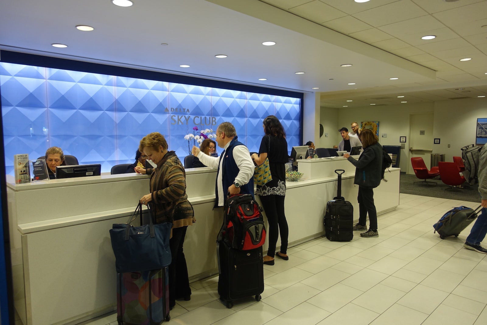 Check-in at the Sky Club.