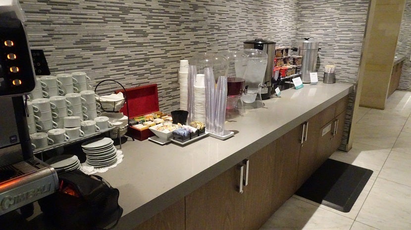 Grab a cup of coffee or tea, juice or make your own cup of ramen.