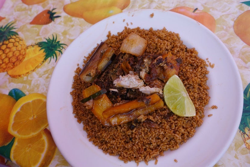 A plate of<em> thiebou dieune</em>. Image by the author.