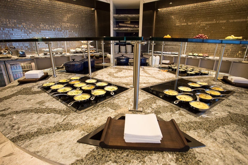 The breakfast buffet had three frittata options, as well as two types of porridge.