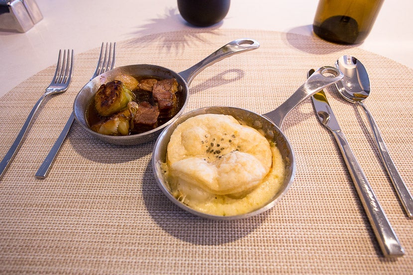 I tried the braised short rib and pot pie - both were good, but nothing compared to the a la carte menu.