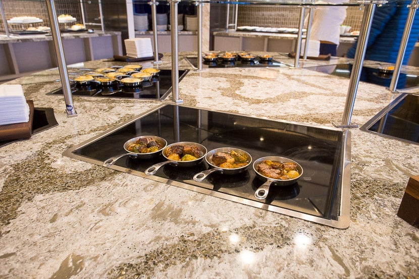 There's a good buffet offering with novel little skillet dishes, if you want something quick.