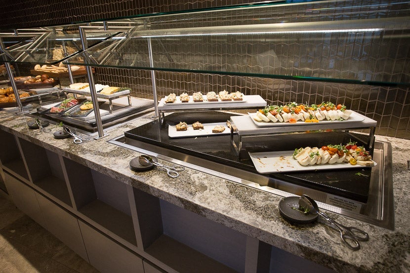 There are salads and cheese on offer in the buffet, if you would like - but if you have time, definitely take advantage of the sit-down dining option instead.