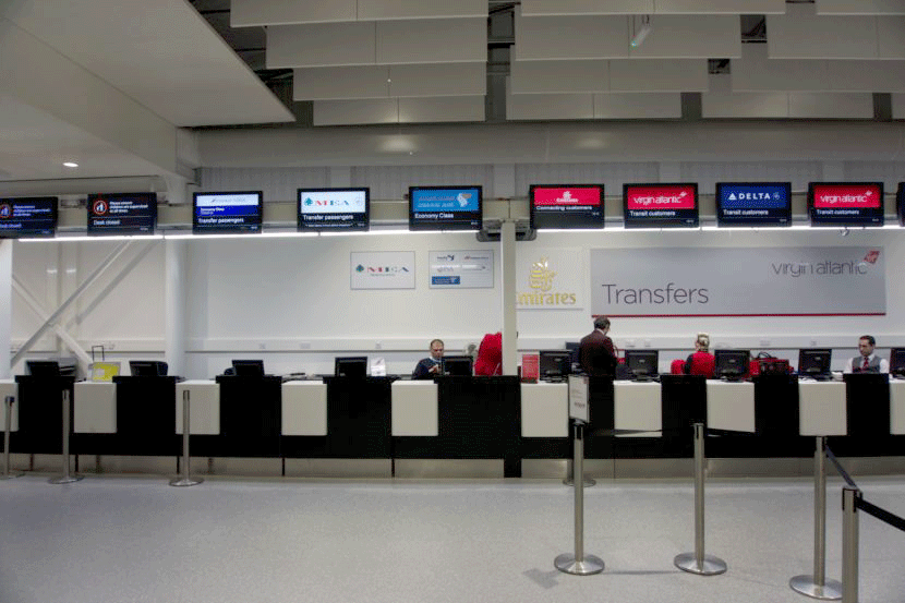 LHR Terminal 3 transfers check-in area.