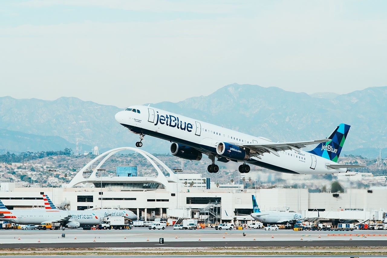 JetBlue Airways Airbus taking off from LAX. (Photo by Shutterstock.com)