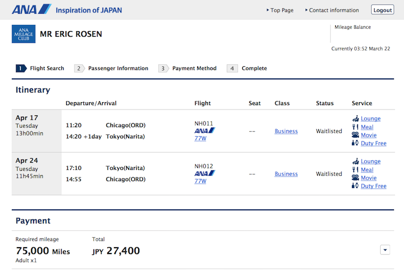 ANA's award chart has some fantastic values, like just 75,000 miles round-trip from Chicago to Tokyo in business class.