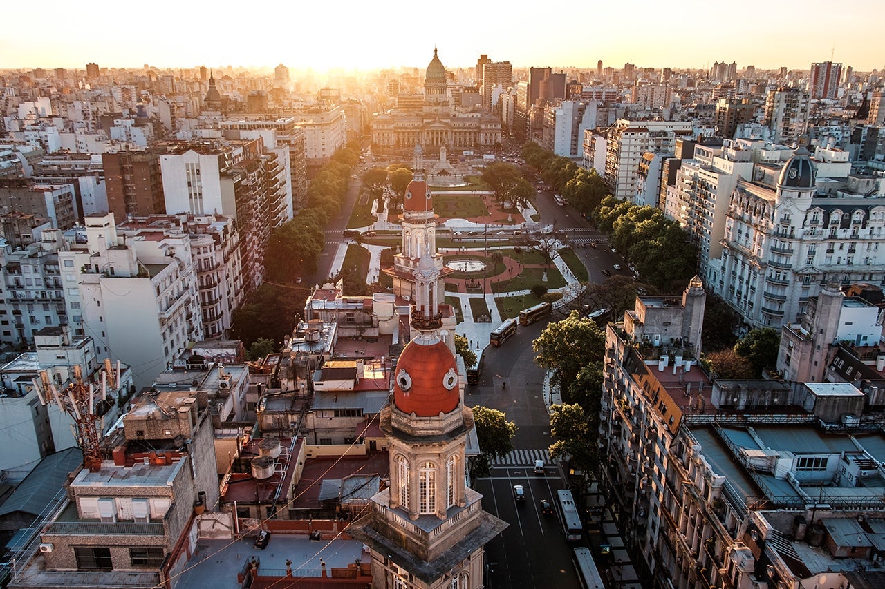 High Angle View Of Cityscape Against Sky