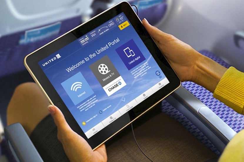 Despite more options being available to travelers, the most common in-flight entertainment option was watching movies. Image courtesy of United Airlines.