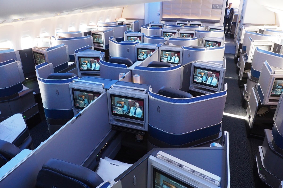 United's new Polaris business class. Photo by Zach Honig.