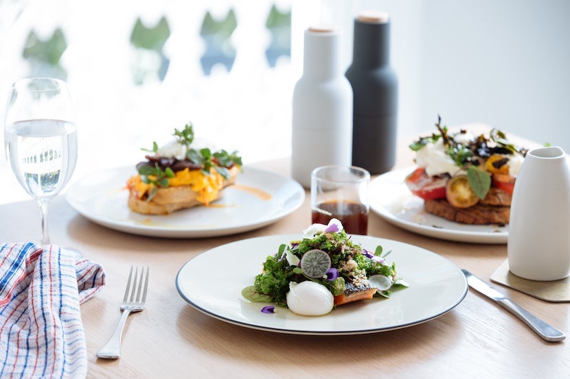 Take a seat and linger over the brunch spread at The Kettle Black in South Melbourne. Image courtesy of Tim Grey.