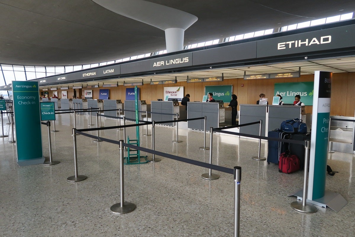 The Aer Lingus check-in desk was empty when I arrived.