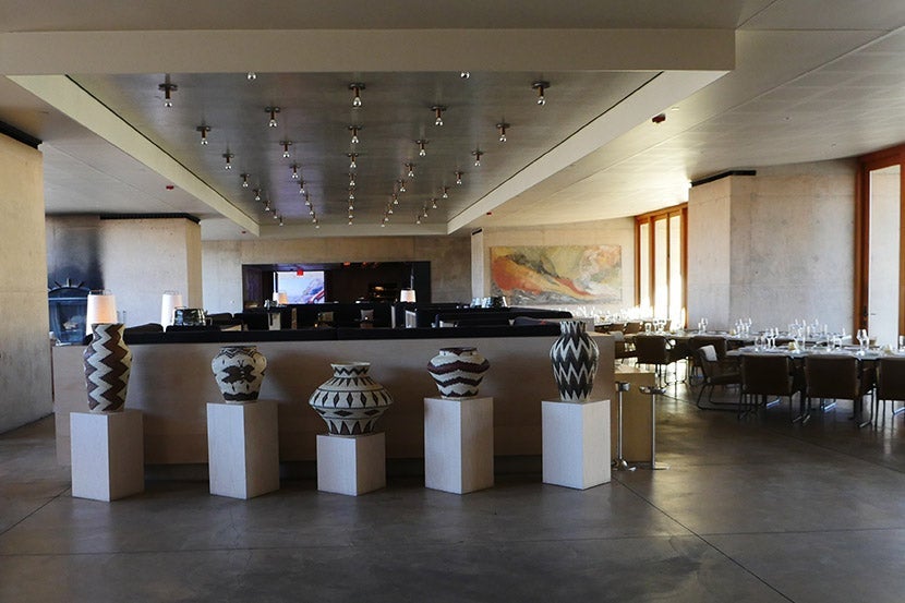 The interior lobby and dining area is large and open-plan. There's no separate bar, as this is Utah.