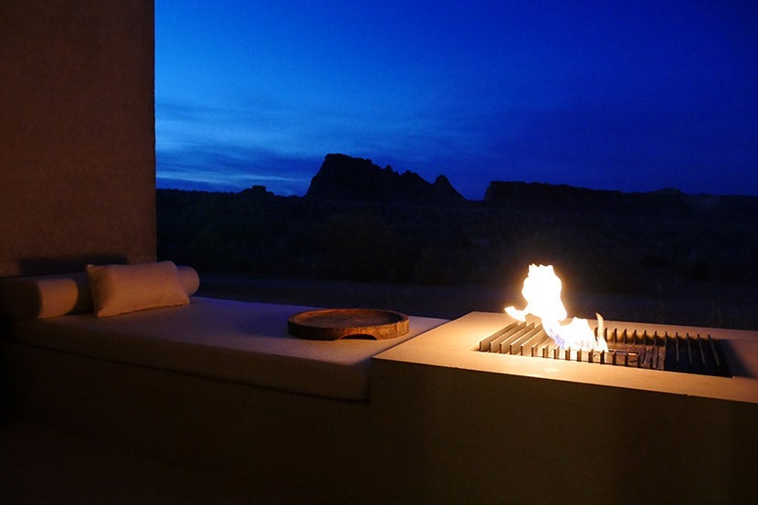 The fire pit is a great place to sit and while away the time, but it adds ambience rather than physical warmth.