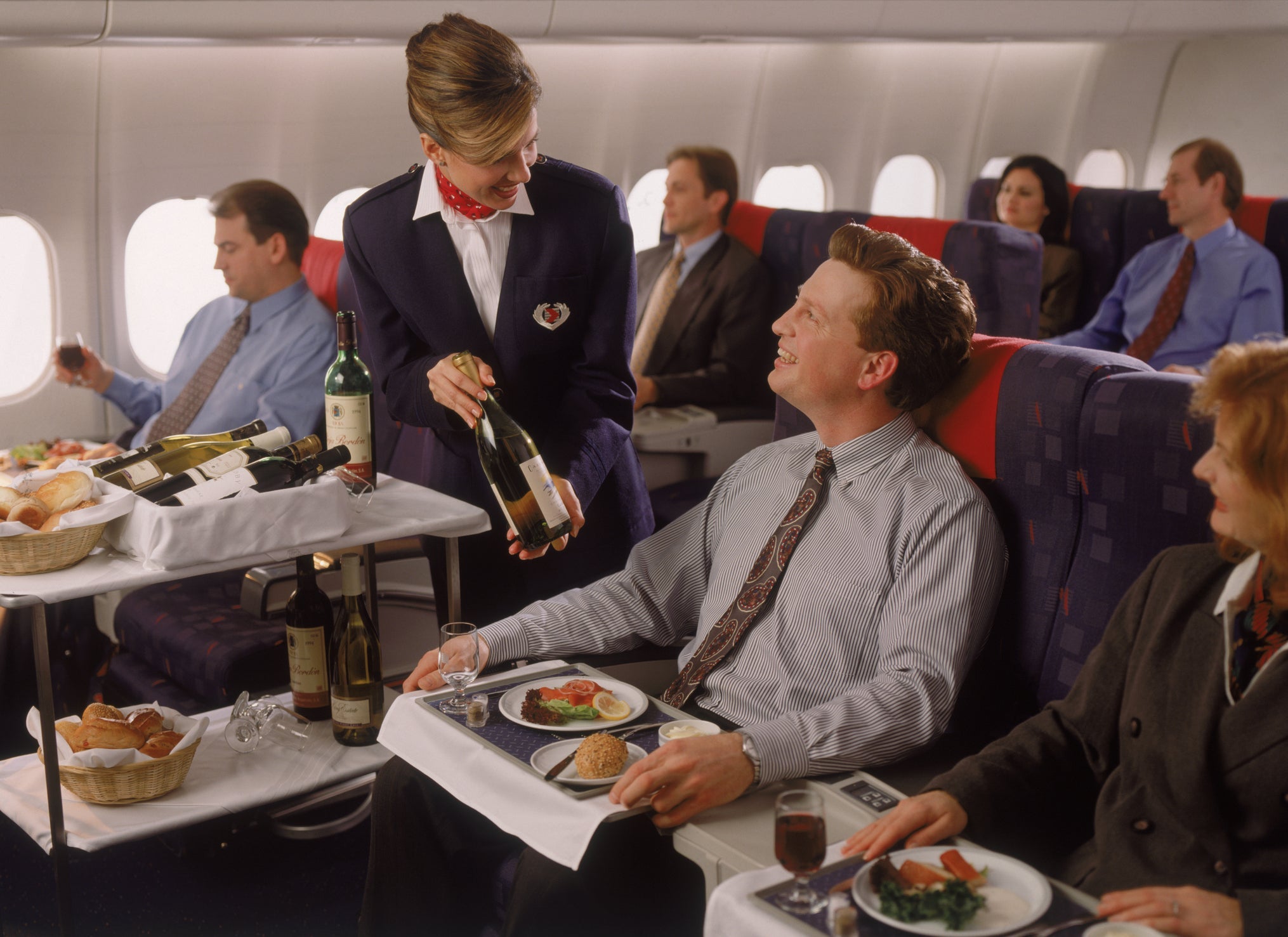 So many options in premium classes vs. economy. Image courtesy of Stewart Cohen via Getty Images.