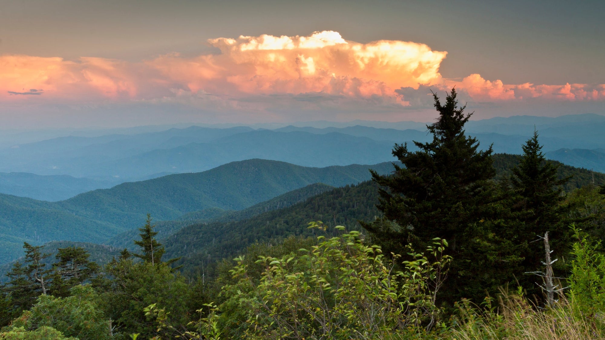 Sunset from Clingmans Dome in Great Smoky Mountains National Park