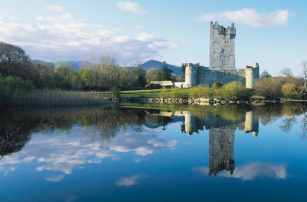 Ross Castle looms on the outskirts of Killarney National Park. Image courtesy of Dea/W. Buss via Getty Images.
