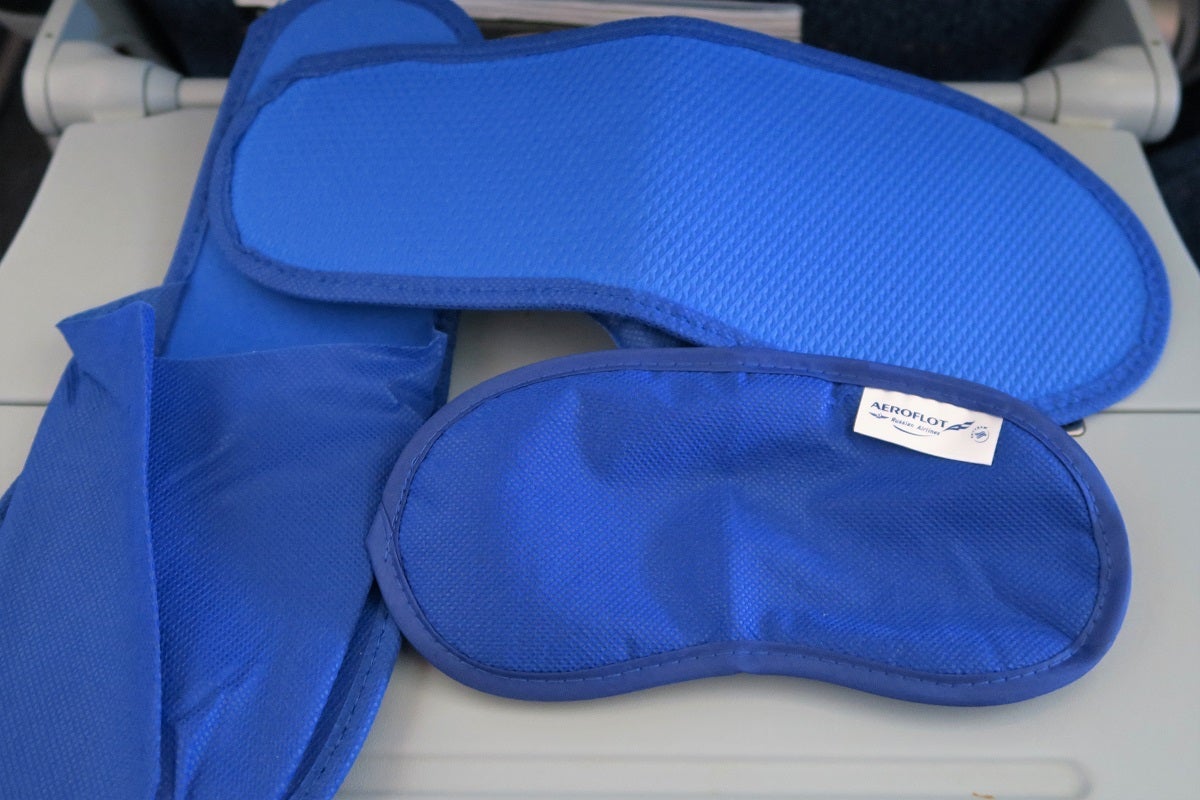 Aeroflot eyemask and slippers