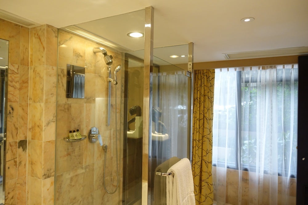 Shower and window.