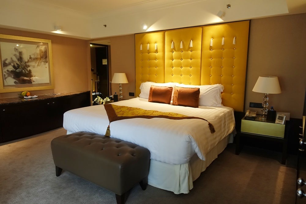 The bed.