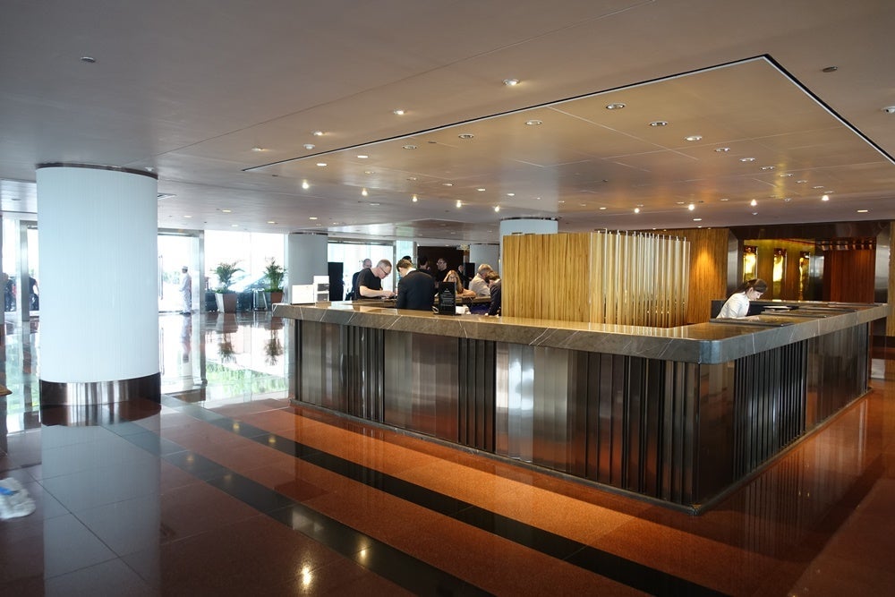 The check in desk.