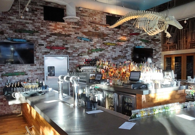 The stylish bar with craft cocktail menus.