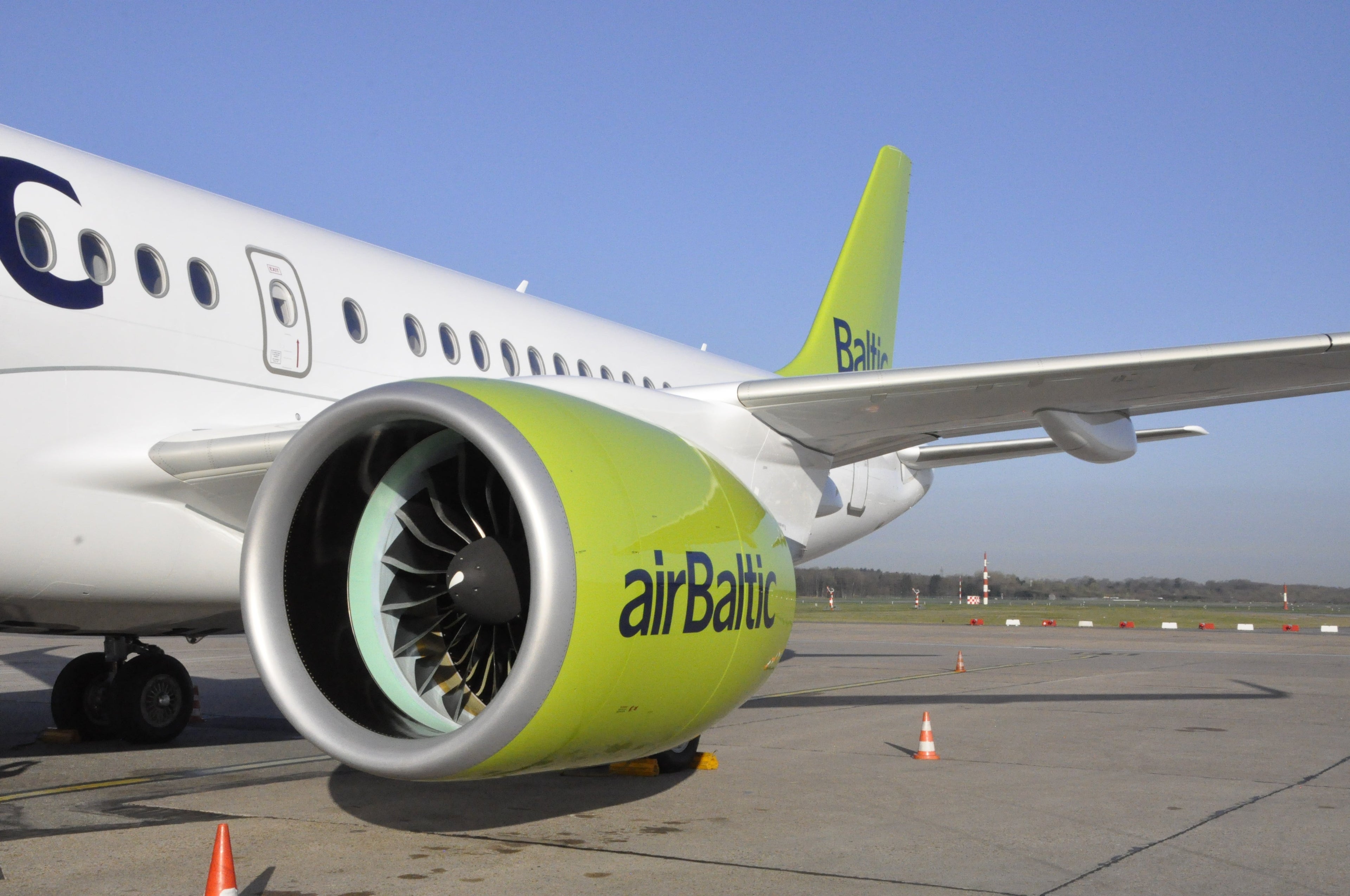 Air Baltic CS300 aft fuselage and tail.