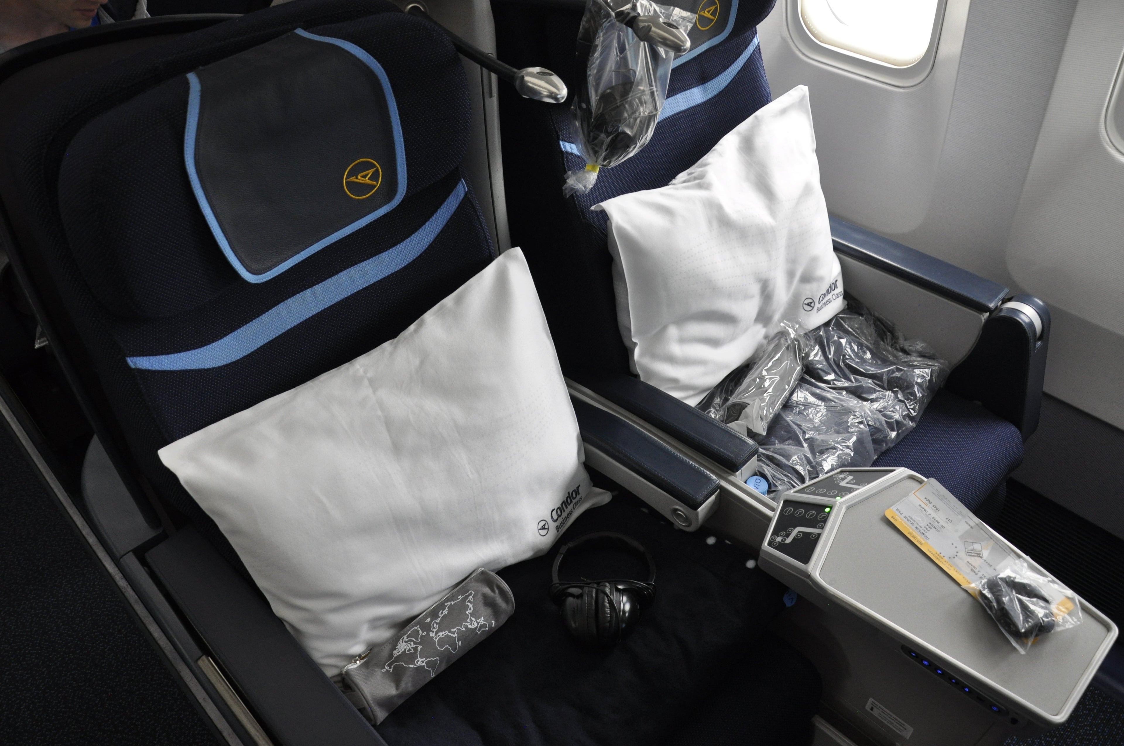 Condor Airlines Business Class seats, aboard their Boeing 767