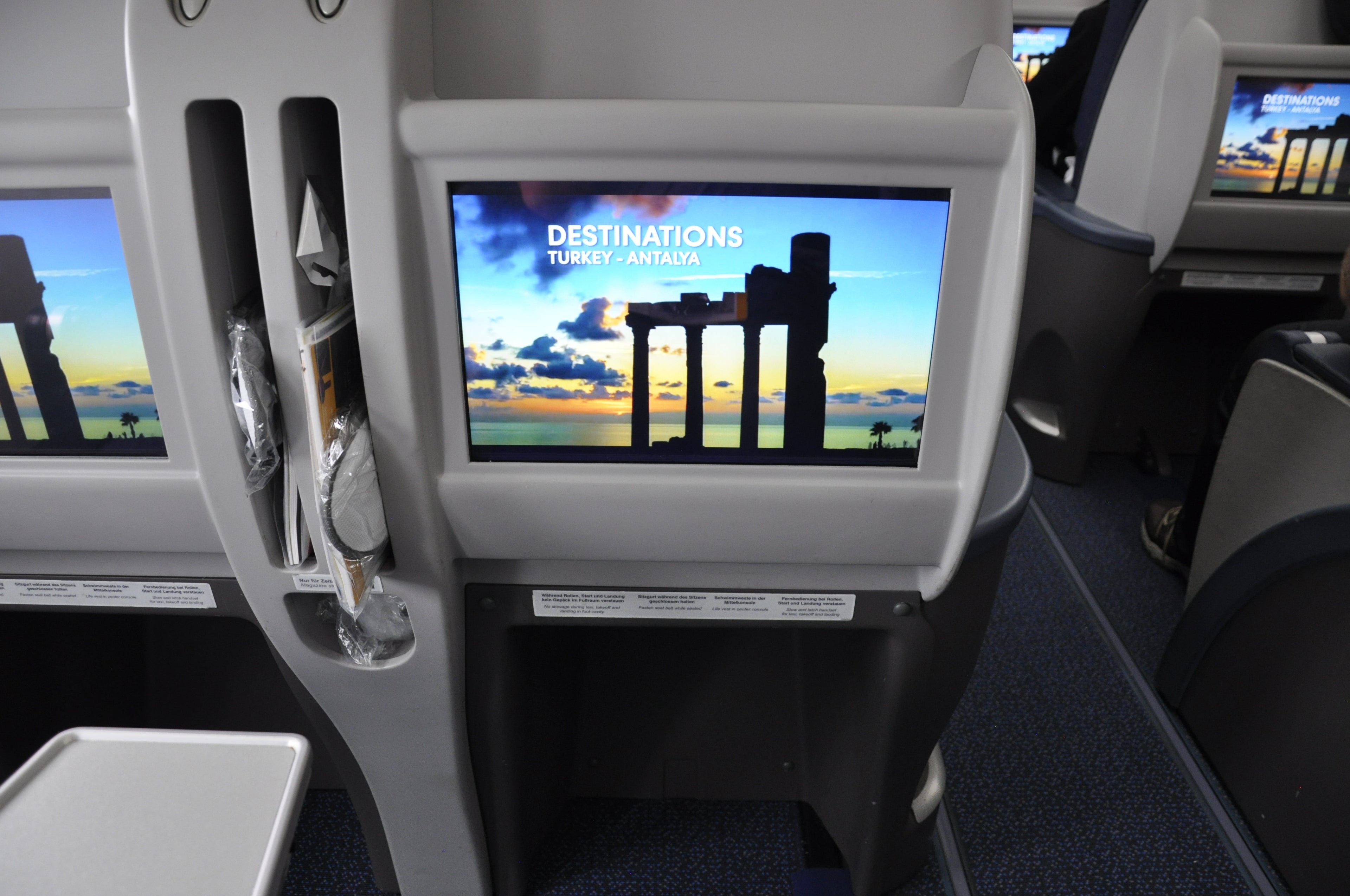 The 15-inch touchscreen monitors found in Business Class on Condor's 767