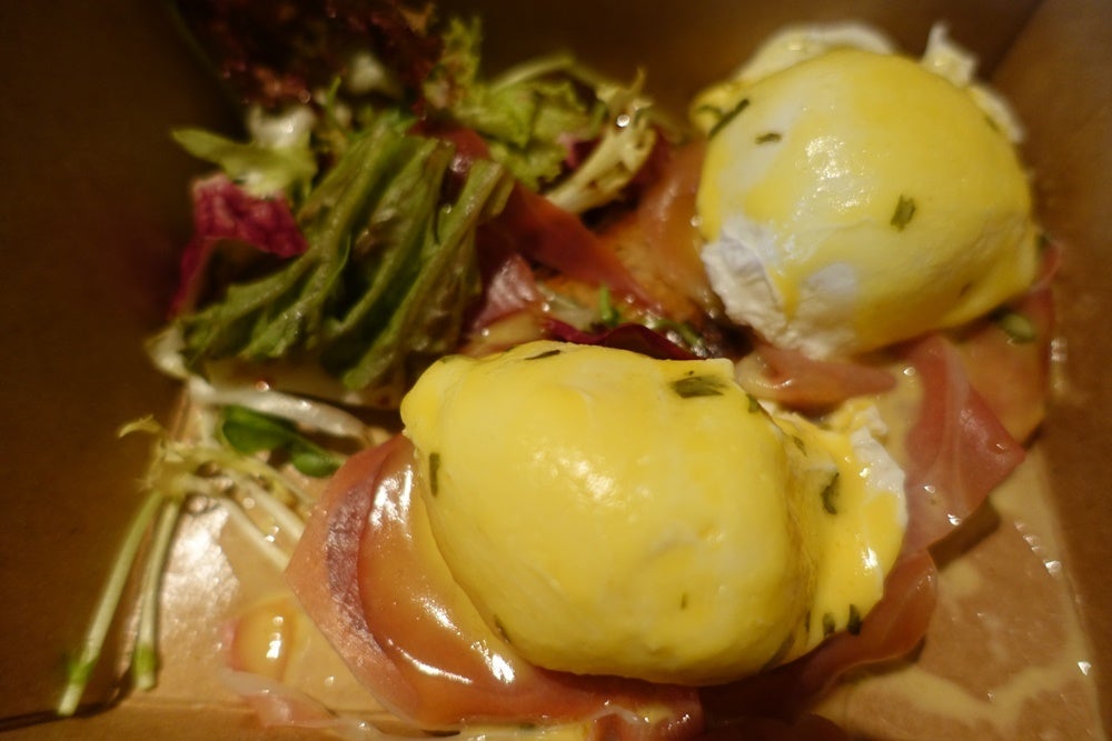 Some amazing eggs Benedict from the nearby Urban Coffee.