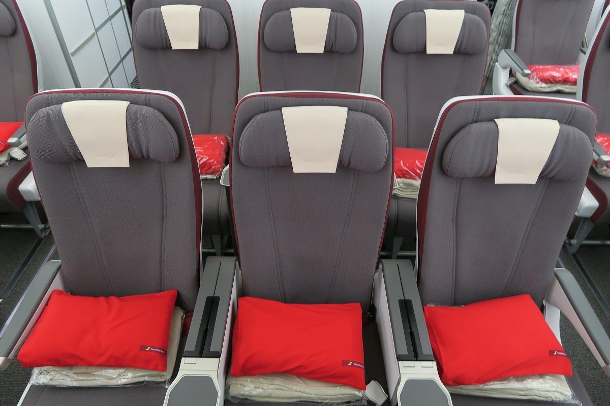 Iberia A340-600 pillows and blankets on seats