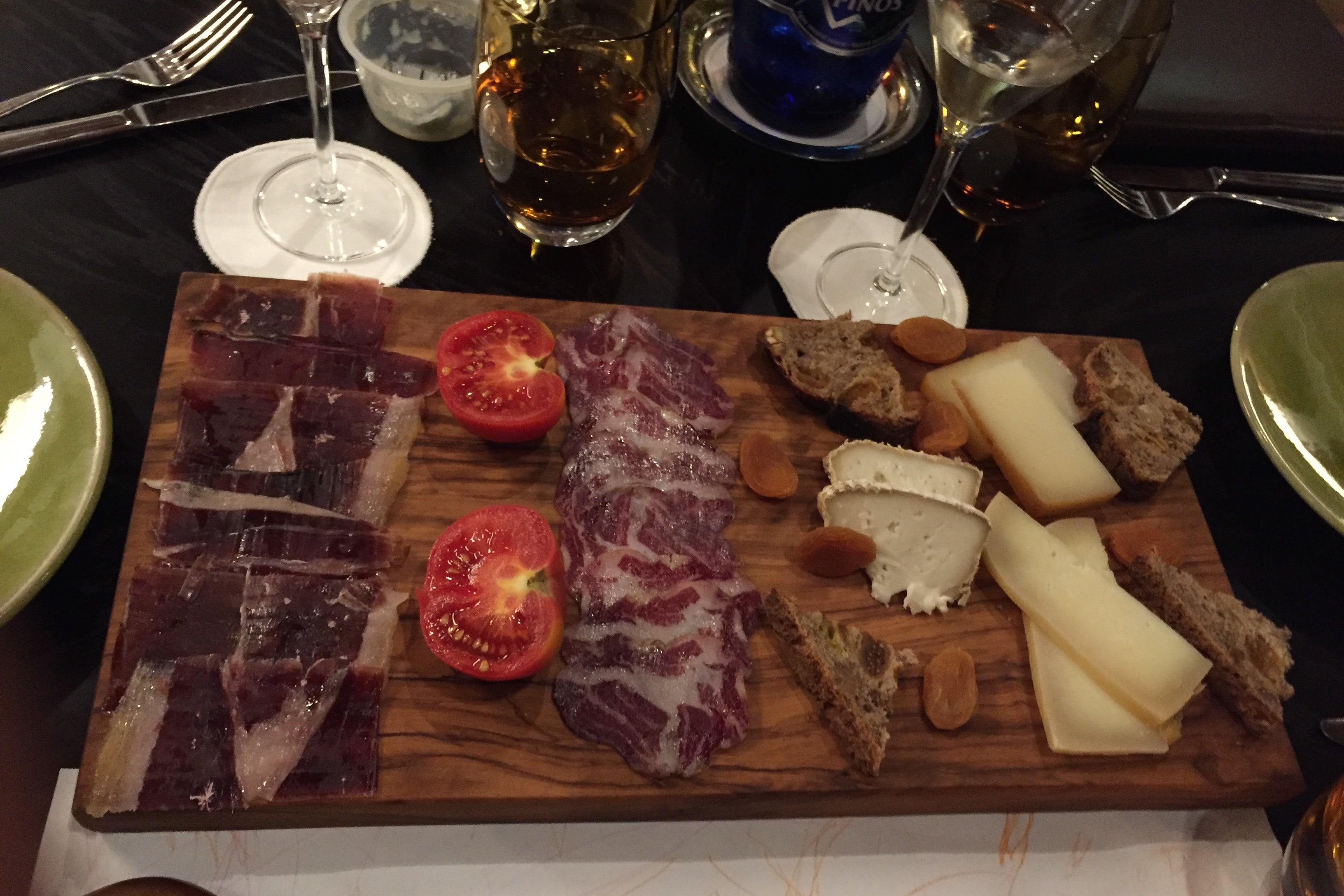 Park Hyatt Mallorca meat and cheese platter