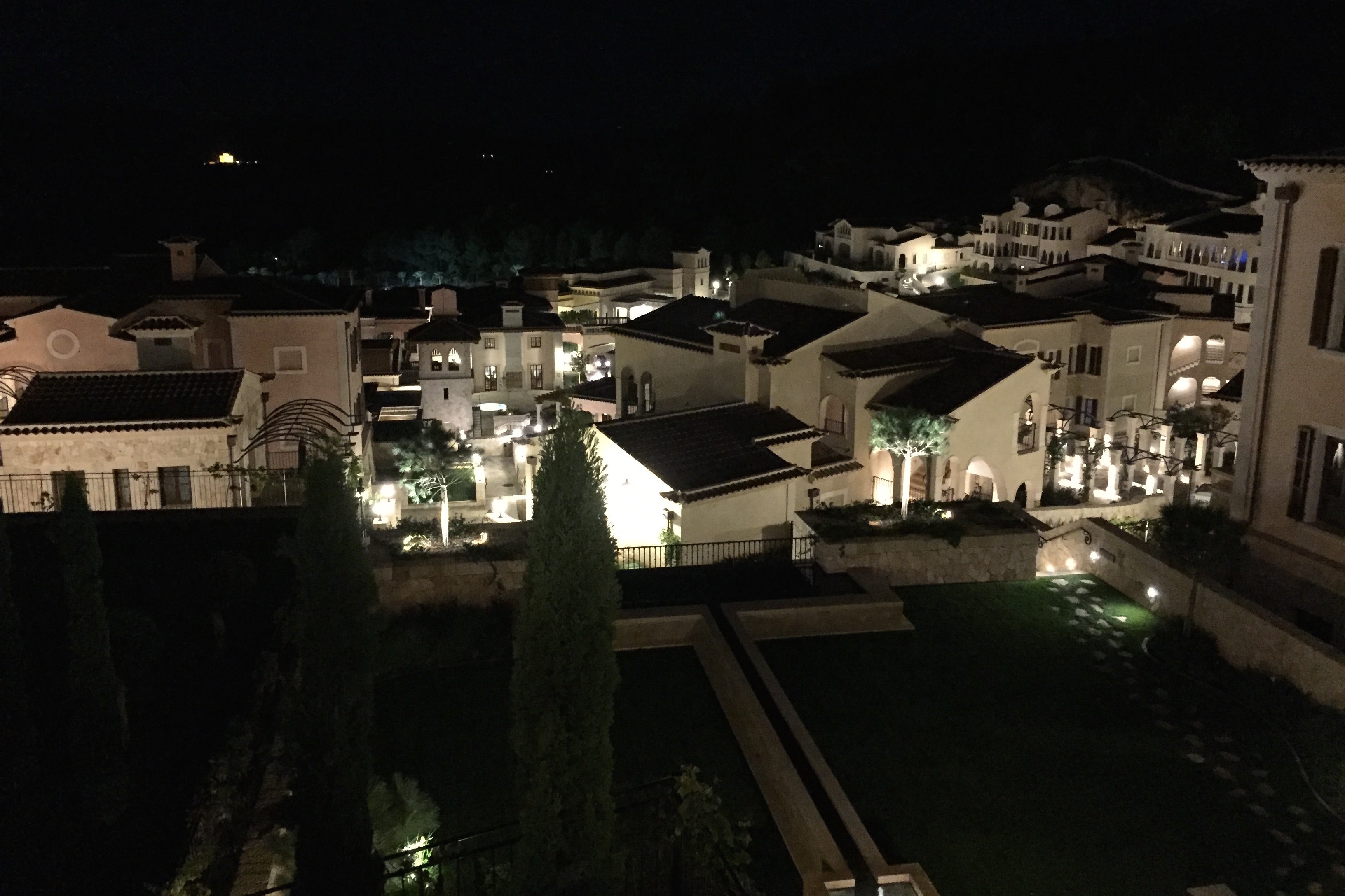 Park Hyatt Mallorca view from room at night