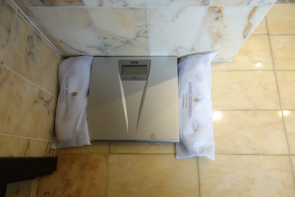 Scale and slippers.