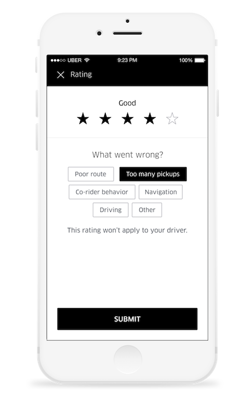 UberPool rating