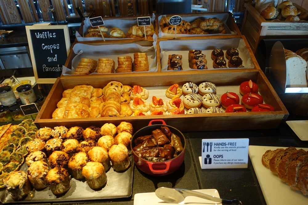 The breakfast buffet.