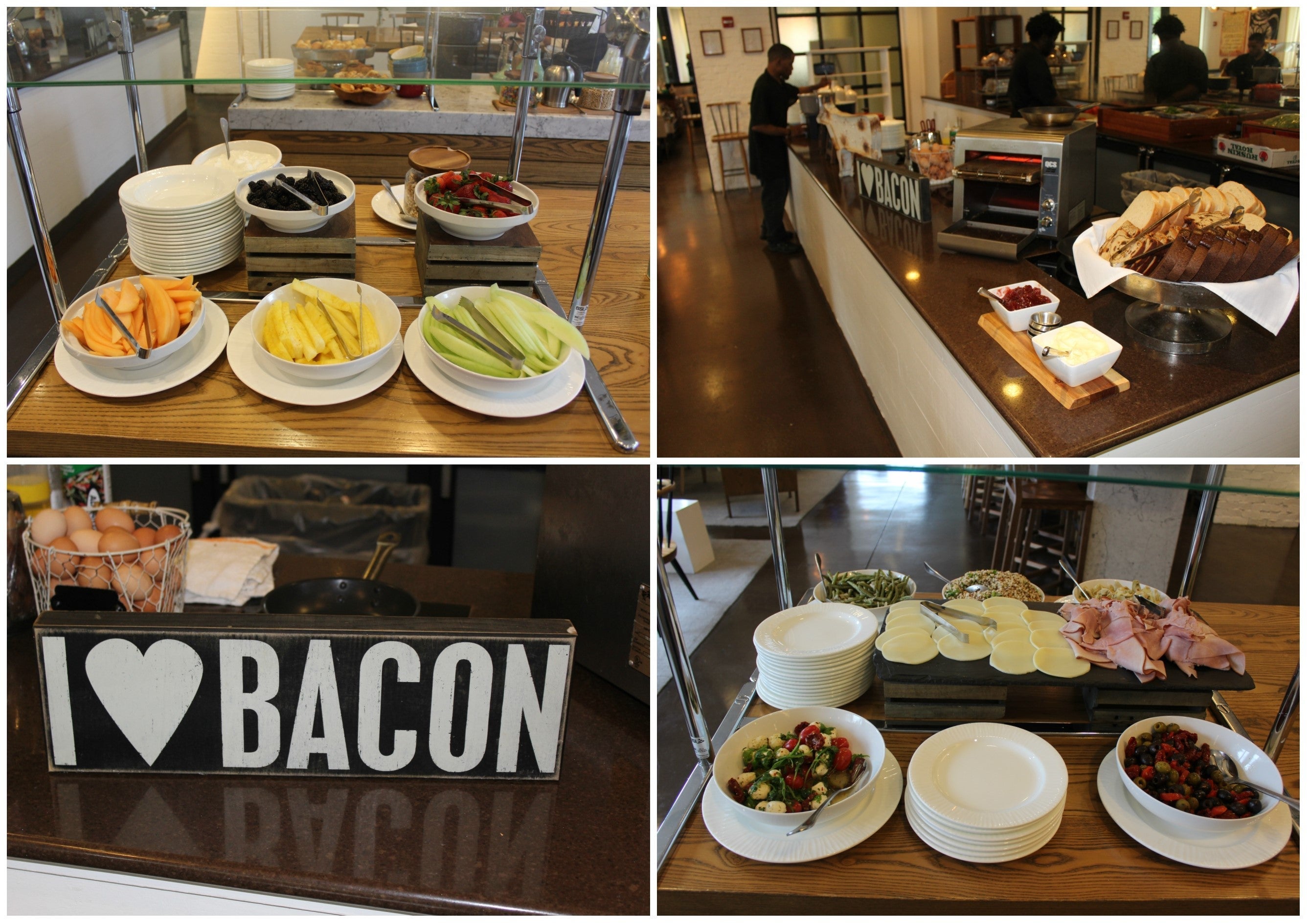 The breakfast buffet featured a wide range of options including fresh fruit, breakfast meat and southern style dishes.