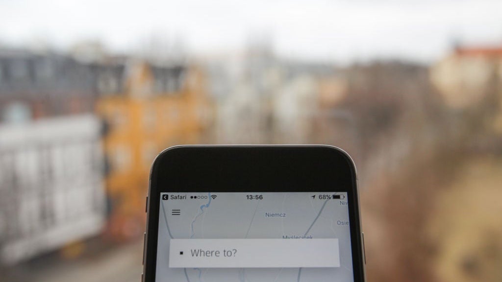 Uber iPhone application.