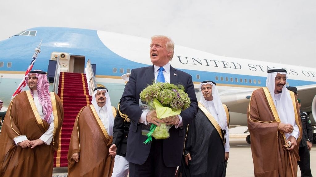 U.S. President Trump arrives in Saudi Arabia for 1st visit abroad