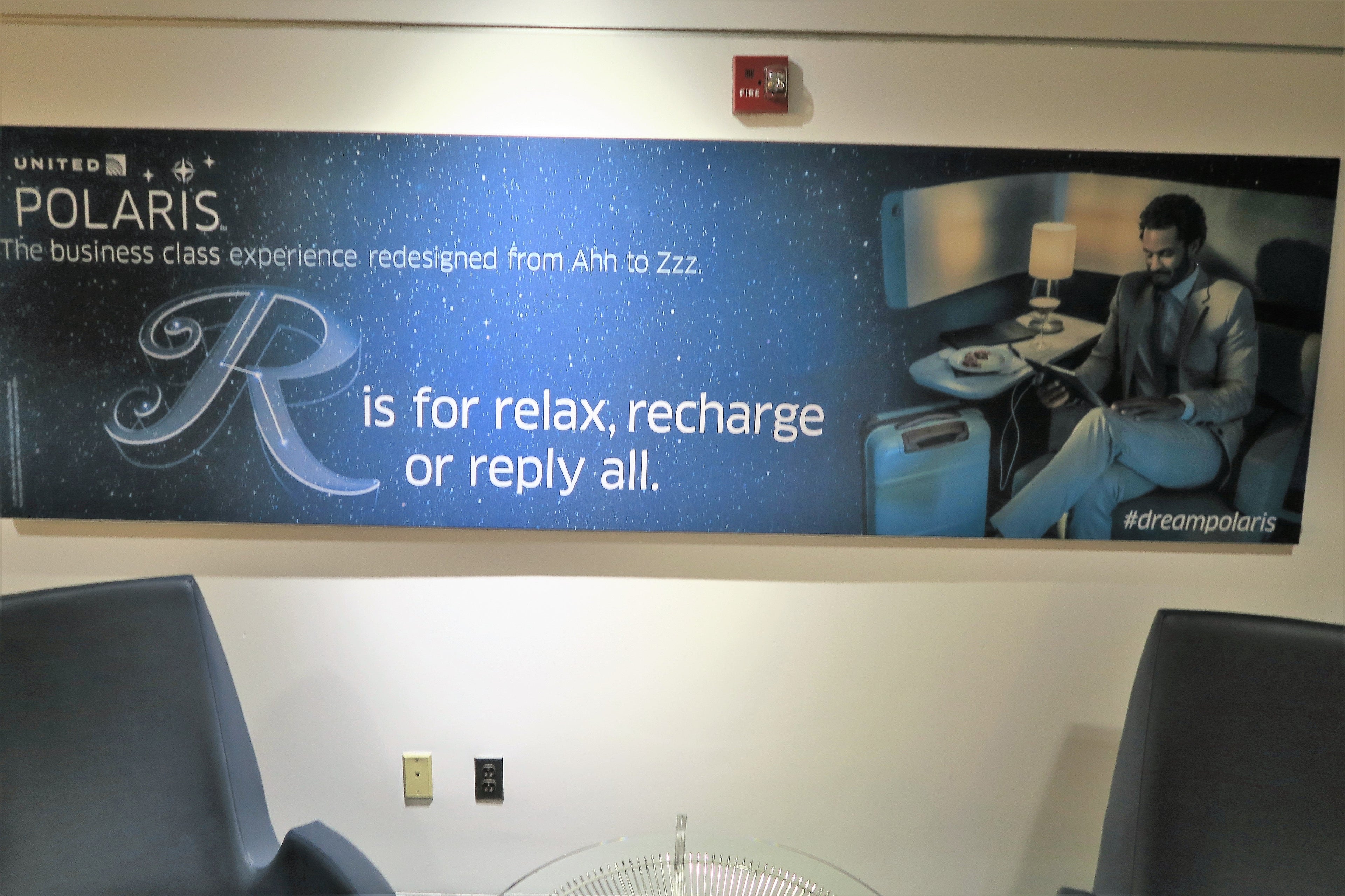 Ironically, we sat under this advertisement