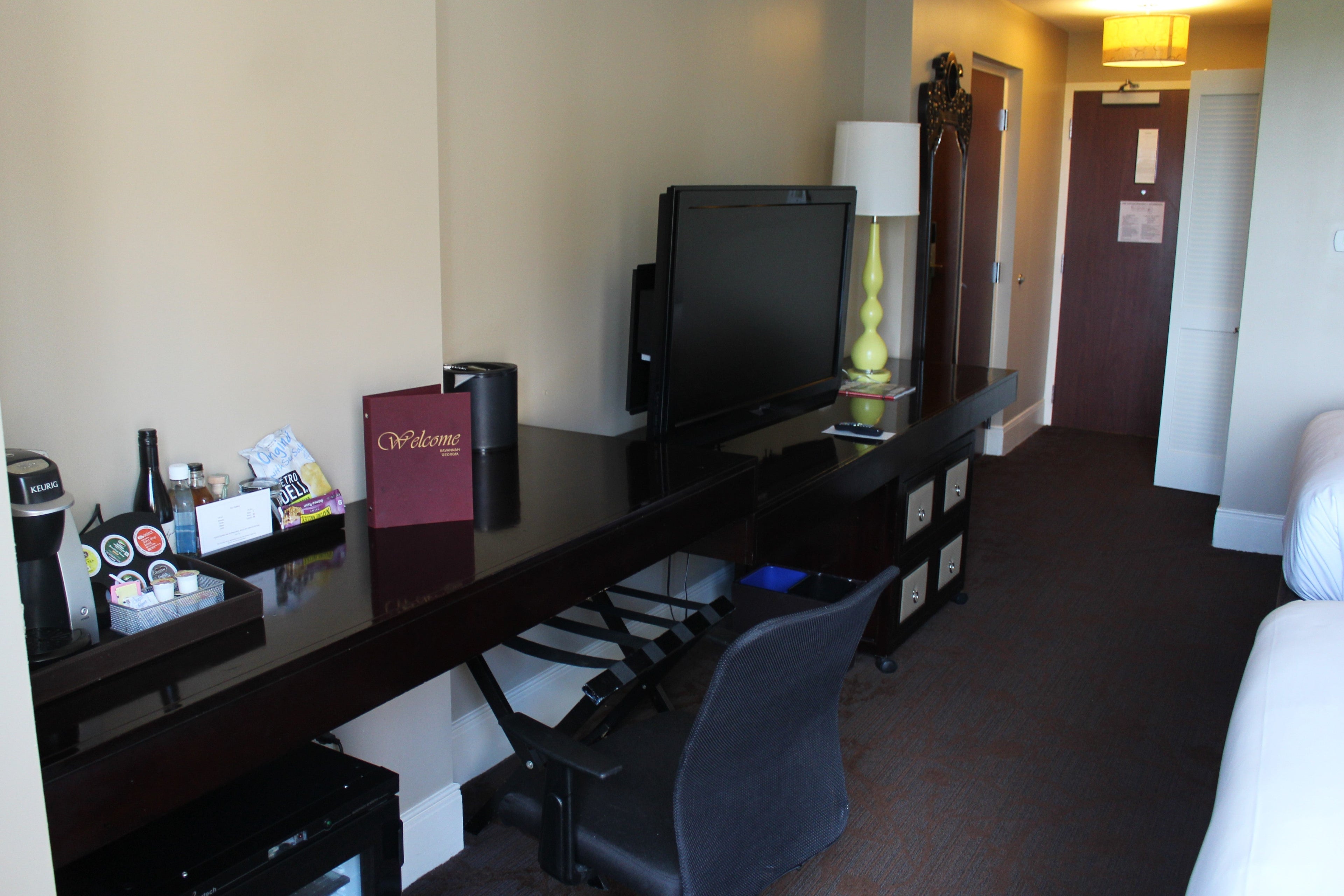 The desk was too high to be used for working, even with the chair adjusted in it's full upright position.