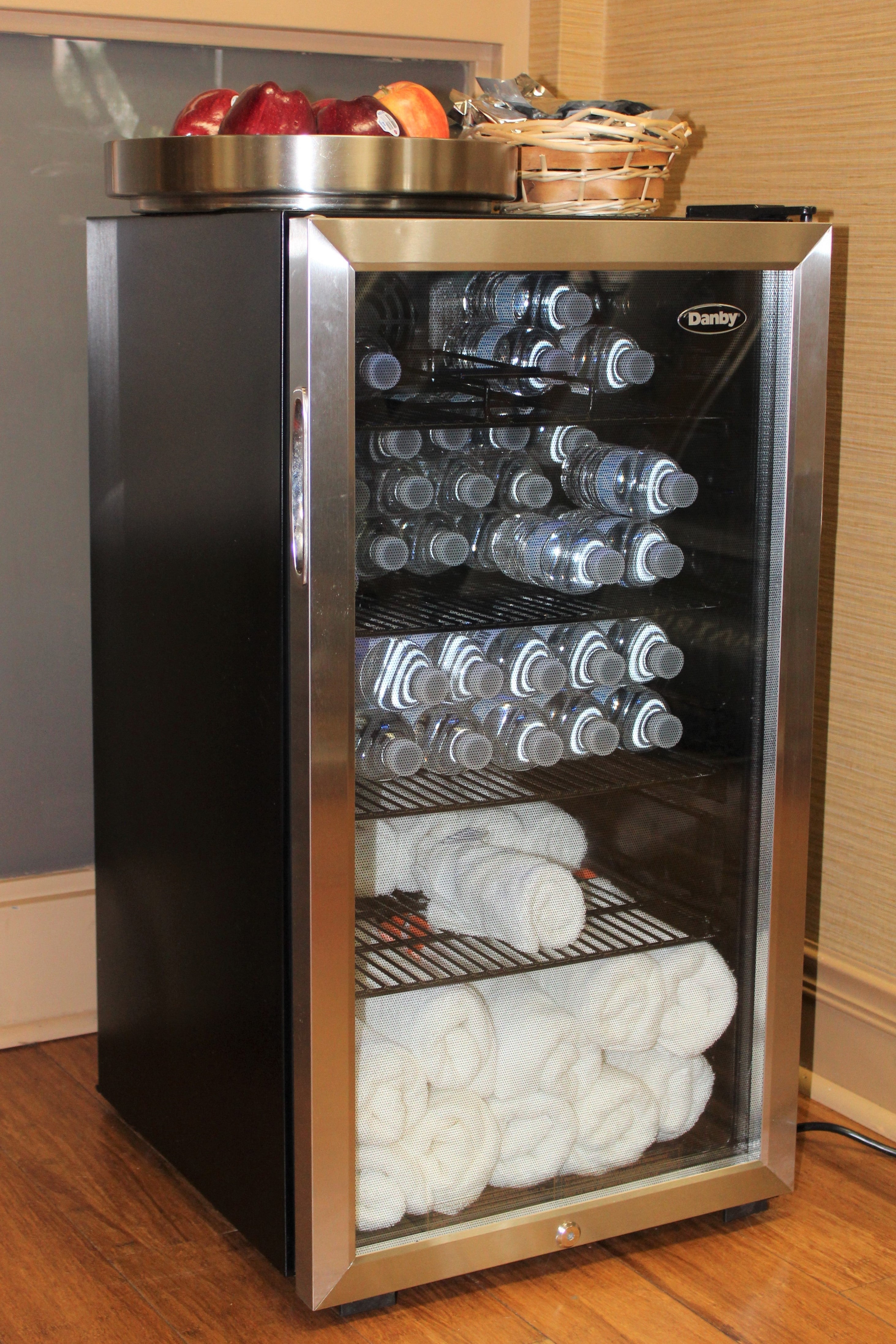 The gym was fully stocked and included a small cooler with extra amenities.