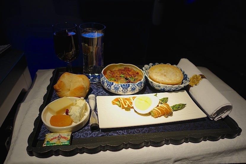 The meal was served on a single tray.