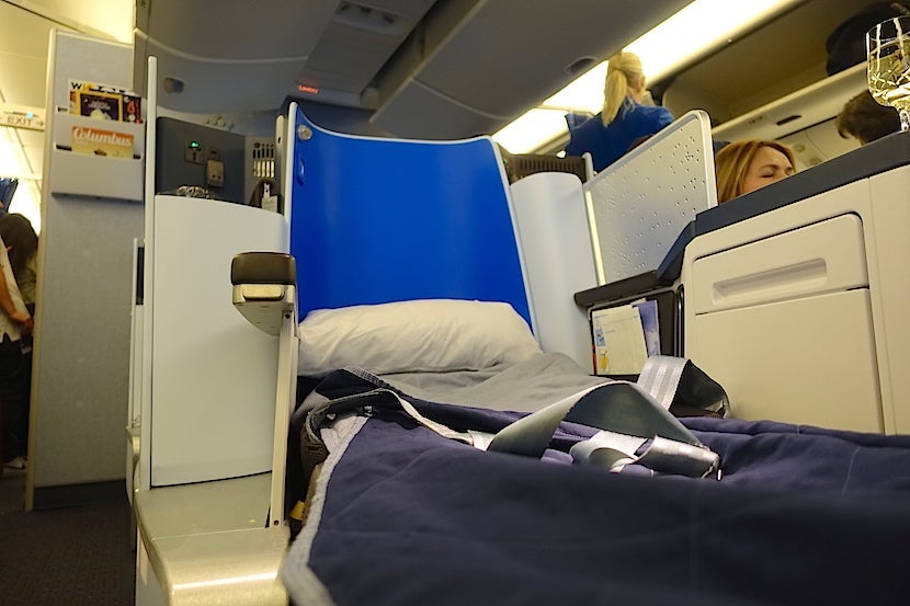 Eye level with the seat in bed mode.