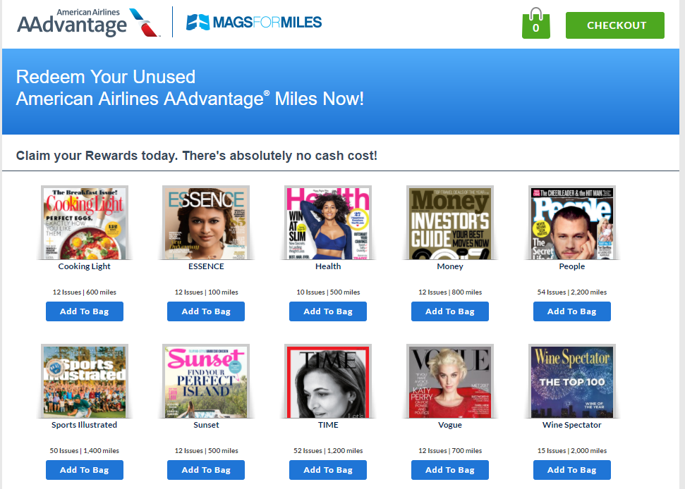 Mags For Miles AAdvantage