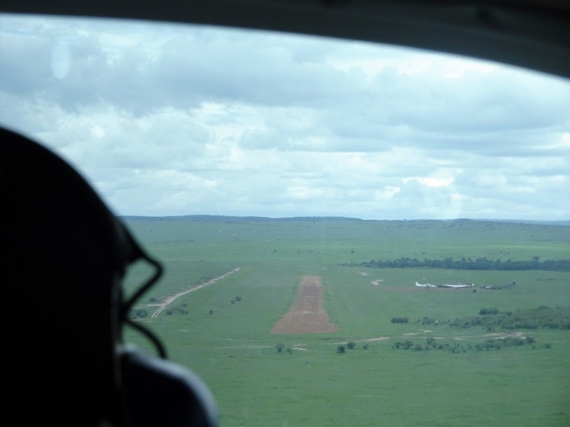 Our approach to the Olkiombi airstrip showed there wasn't much else around.