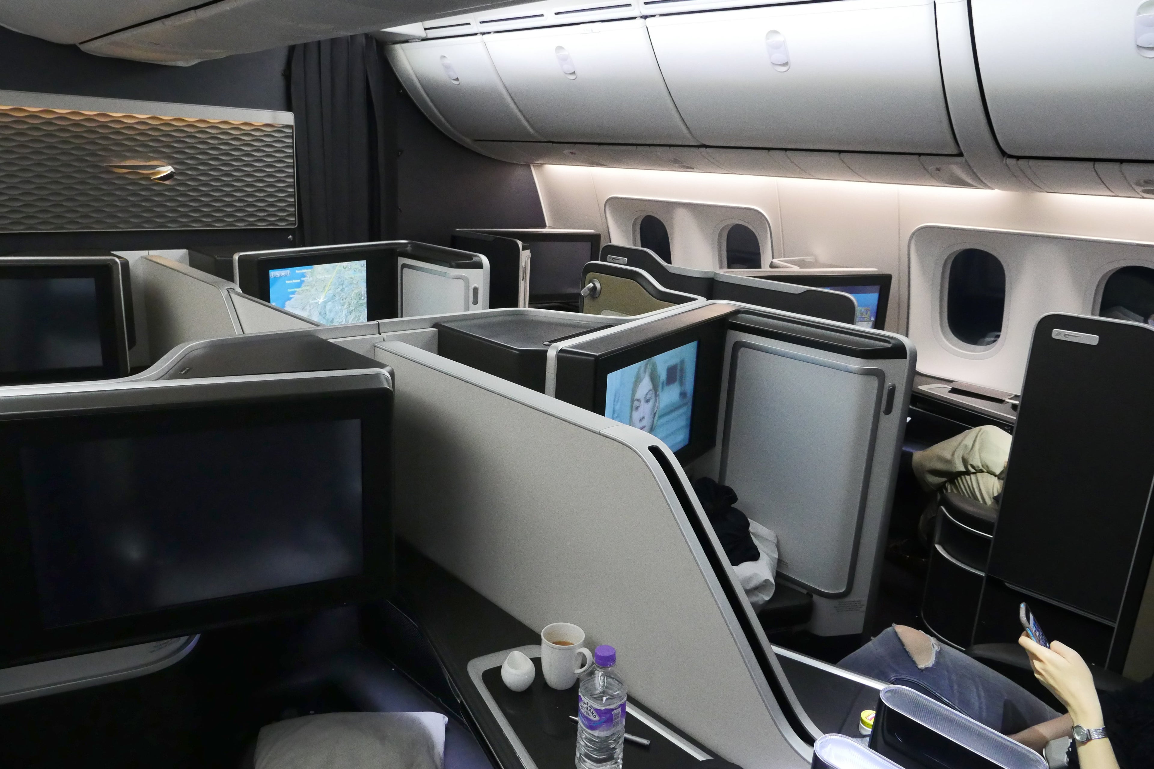 View across the 787-9 First class cabin