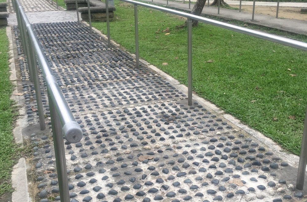 A foot reflexology path in Daan Park