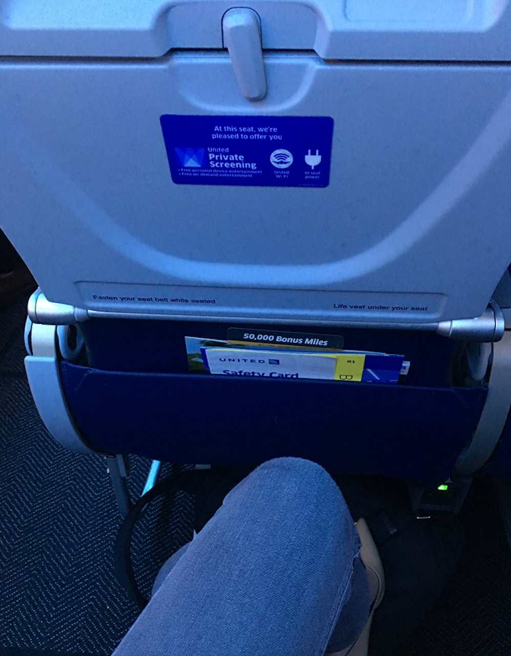 Business class one second, back to economy the next. Image by the author.