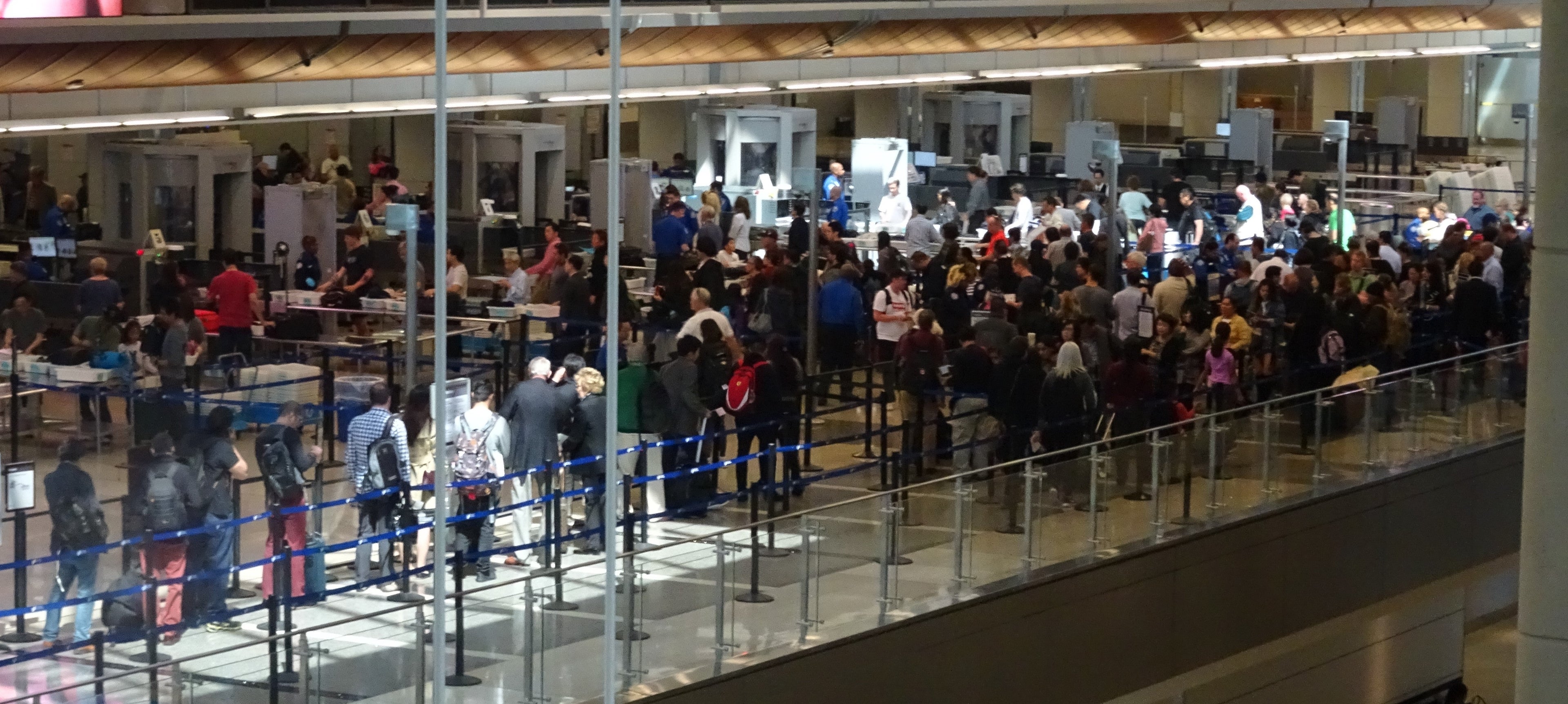 Even without PreCheck and only one lane open, getting through security at T4 was faster than it would have been at TBIT.
